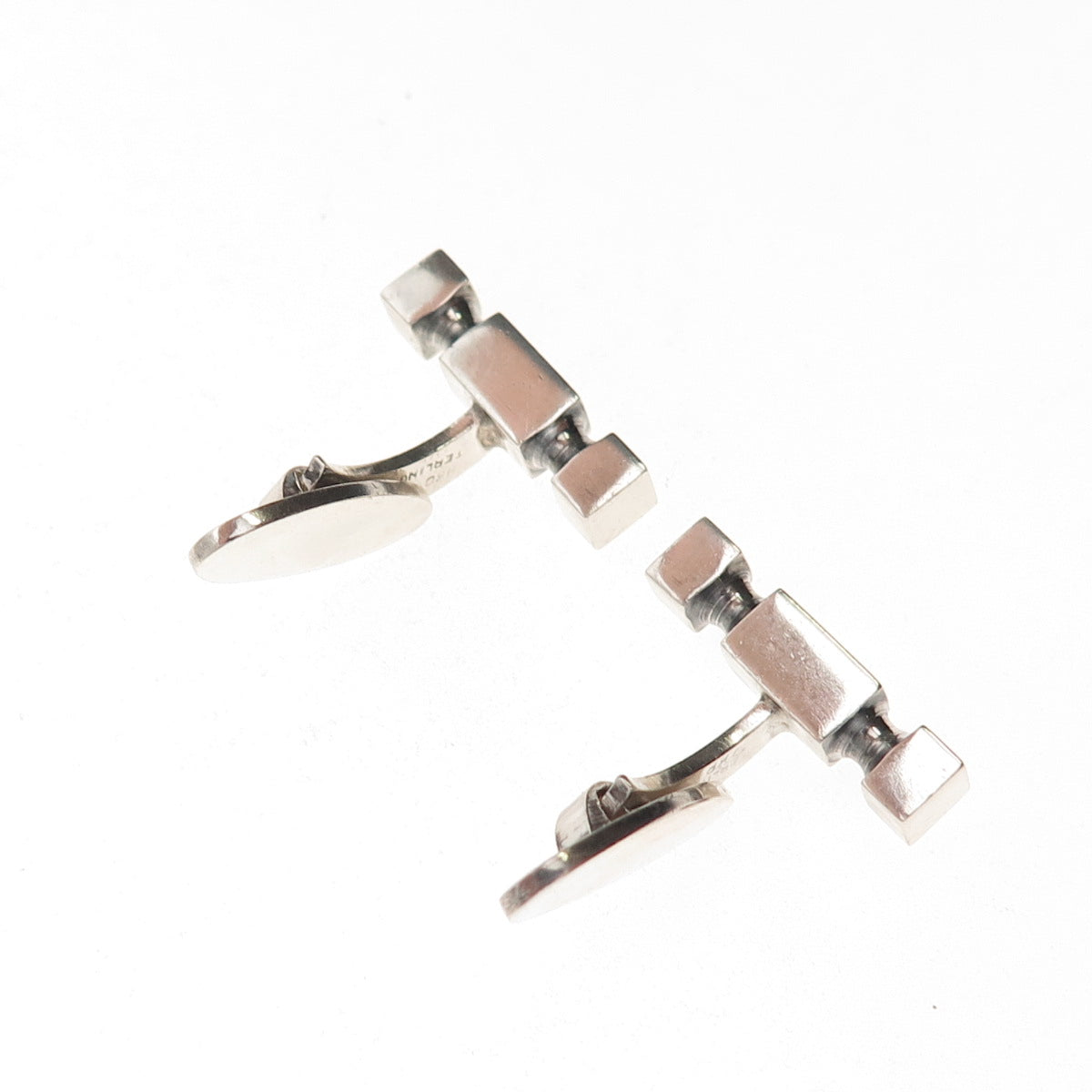 Willy H. Jacob Kromar 830S Silver Vintage Denmark Modernist Oxidized Cufflinks
