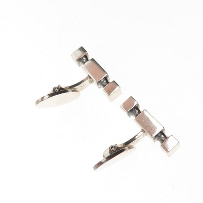 Willy H. Jacob Kromar 830S Silver Vintage Denmark Modernist Oxidized Cufflinks