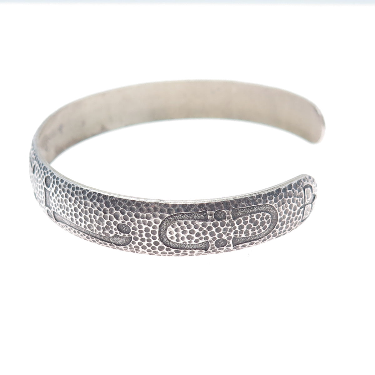 WOHELO Sterling Silver Vintage Campfire Girls Hammered Adjustable Bracelet 8.75"