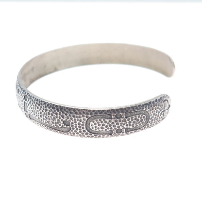 WOHELO Sterling Silver Vintage Campfire Girls Hammered Adjustable Bracelet 8.75"