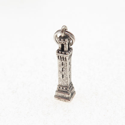 Bates & Klinke 925 Sterling Silver Vintage Pilgrim Monument 3D Charm Pendant