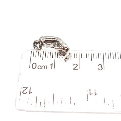 925 Sterling Silver Vintage Monkey Oxidized 3D Mini Charm Pendant