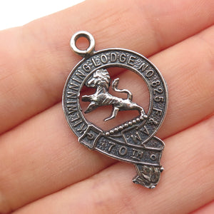 925 Sterling Silver Vintage Kilwinning Lodge #825 Freemasons Oxidized Pendant
