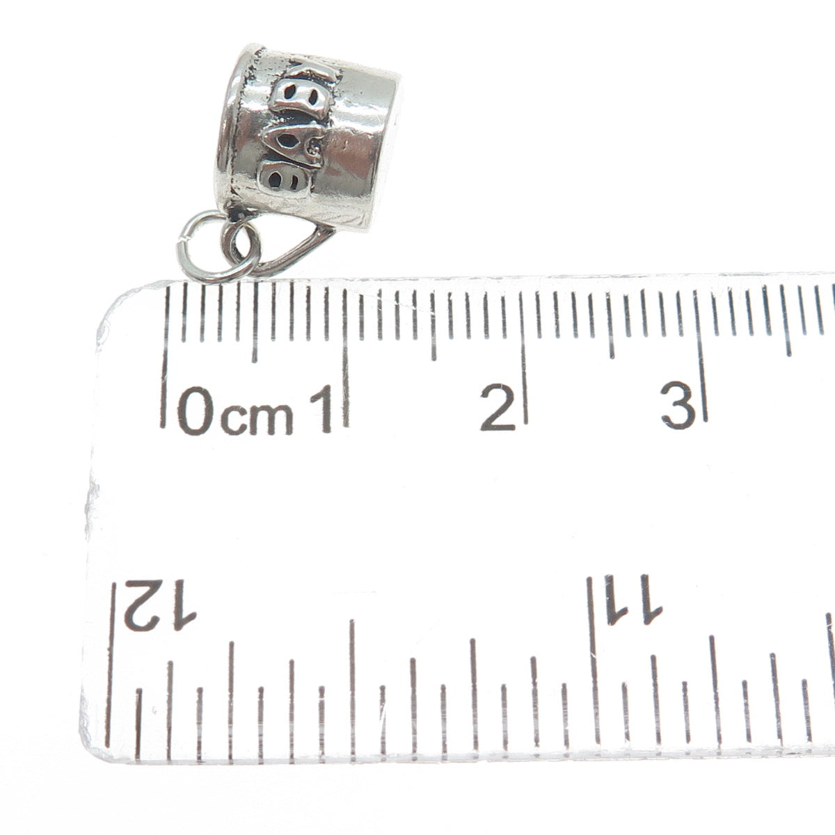 SUNWEST Sterling Silver Vintage Baby Cup Oxidized Minimalist 3D Charm Pendant