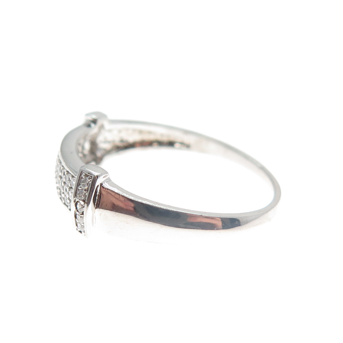 925 Sterling Silver Round-Cut C Z Sparkle Ring Size 9.25