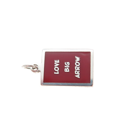 925 Sterling Silver Red Enamel Love Big Arrow Minimalist Charm Pendant
