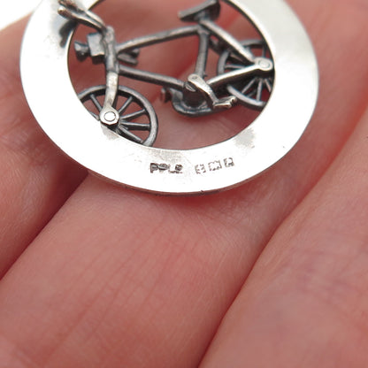 Payton Pepper & Sons 925 Sterling Silver Vintage 1964 Birmingham Bicycle Pendant