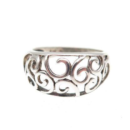 Nevada 925 Sterling Silver Vintage Swirl Oxidized Ring Size 6.5