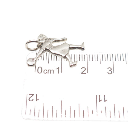 Paye & Baker 925 Sterling Silver Vintage Female Bowler Mini Charm Pendant