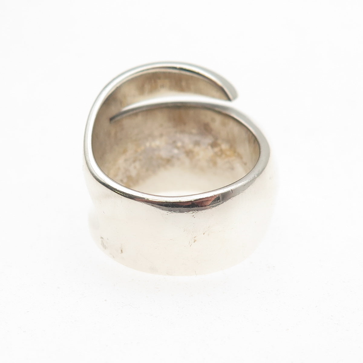 925 Sterling Silver Vintage Modernist Oxidized Ring Size 6
