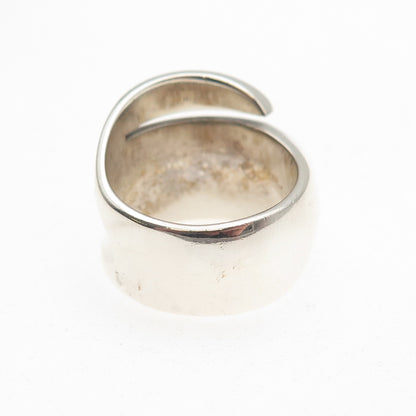 925 Sterling Silver Vintage Modernist Oxidized Ring Size 6