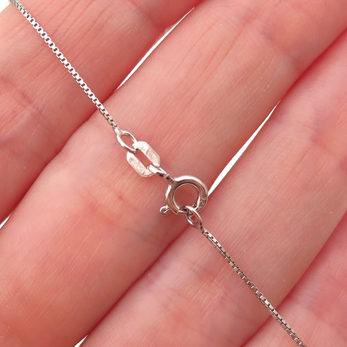 Sun 925 Sterling Silver 14K Gold Real Diamond Infinity Box Chain Necklace 18"