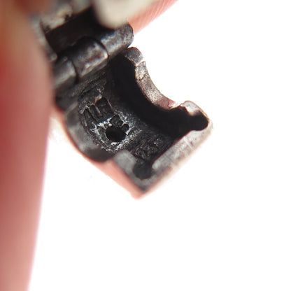 PANDORA 925 Sterling Silver Gold Real Diamond Double Heart Clip Bead Charm