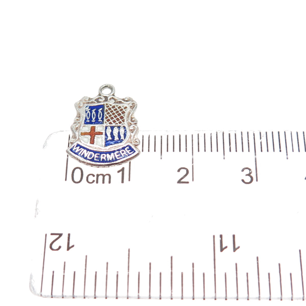925 Sterling Silver Vintage Enamel Windermere Coat of Arms Minimalist Pendant