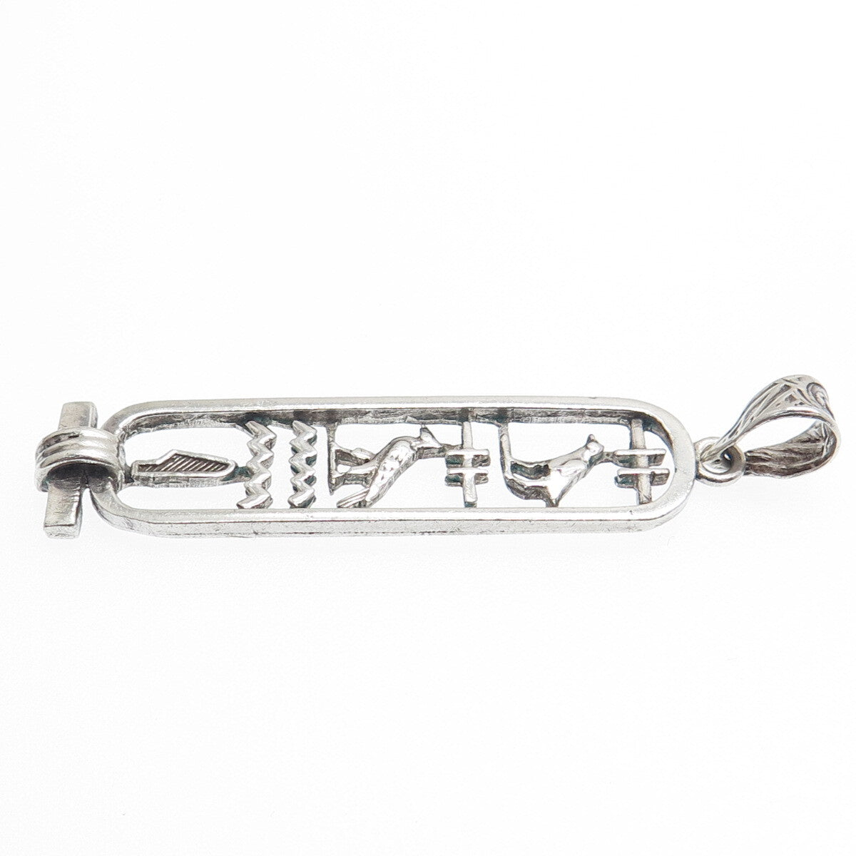 925 Sterling Silver Vintage Egyptian Cartouche Pendant