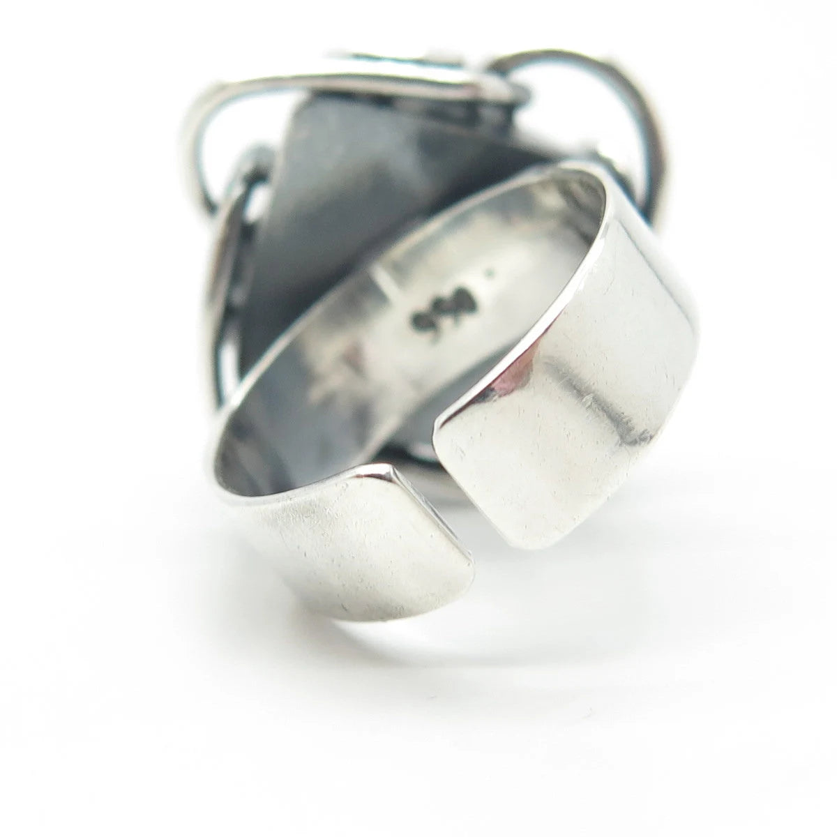 950 Silver Vintage Modernist Adjustable Ring Size 6.5