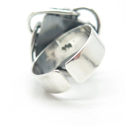950 Silver Vintage Modernist Adjustable Ring Size 6.5