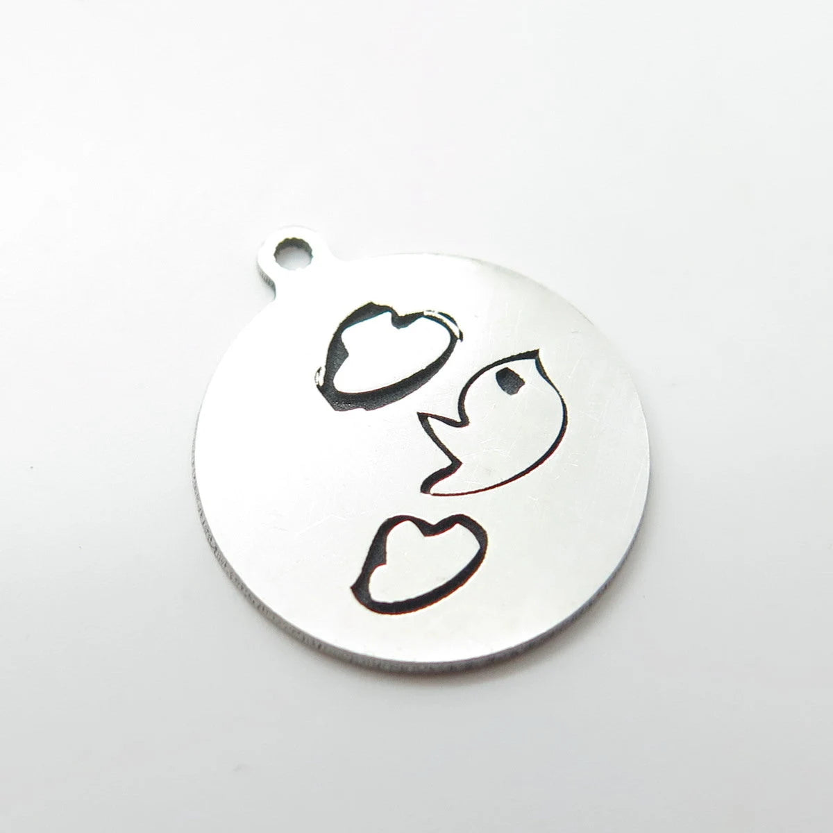 925 Sterling Silver USA Two In Town Bird Charm Pendant