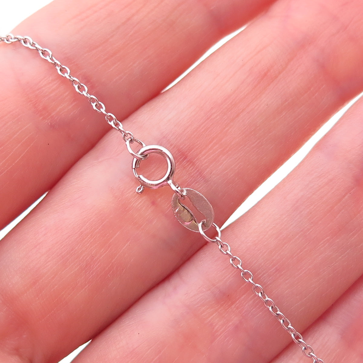 925 Sterling Silver Real Blue Topaz & Moonstone Floral Cable Chain Necklace 18"