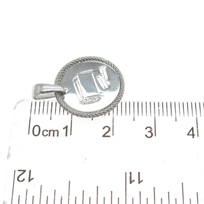 925 Sterling Silver Vintage Italy Tzedakah Box Judaica Minimalist Charm Pendant