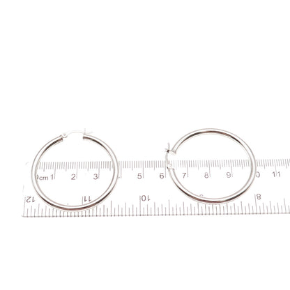 925 Sterling Silver Tube Hoop Earrings