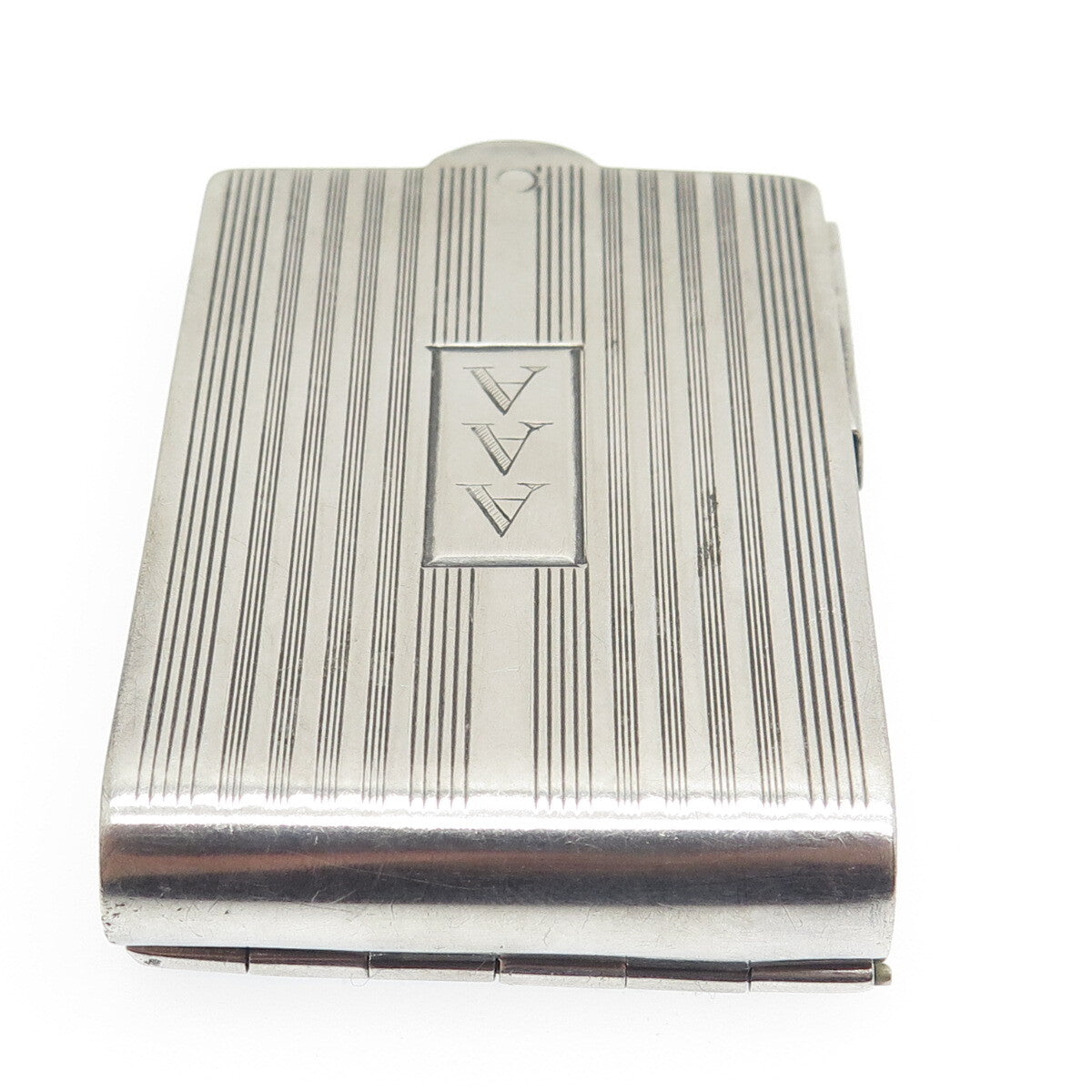 NAPIER 925 Sterling Silver Antique Engraved Vesta Match Case Holder PAT. 2285836