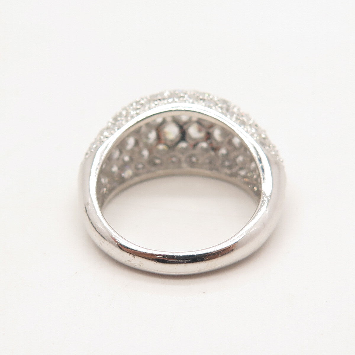 925 Sterling Silver Pave C Z Ring Size 8.25