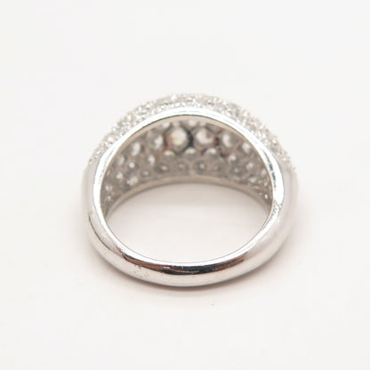 925 Sterling Silver Pave C Z Ring Size 8.25