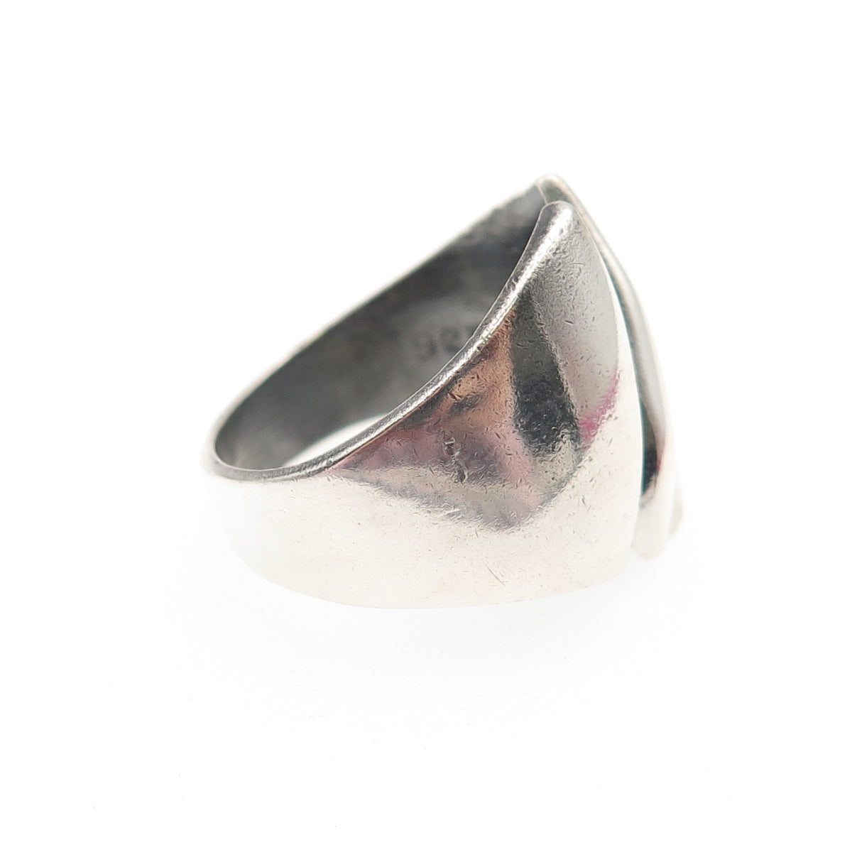 925 Sterling Silver Vintage Mexico Modernist Oxidized Ring Size 8.25