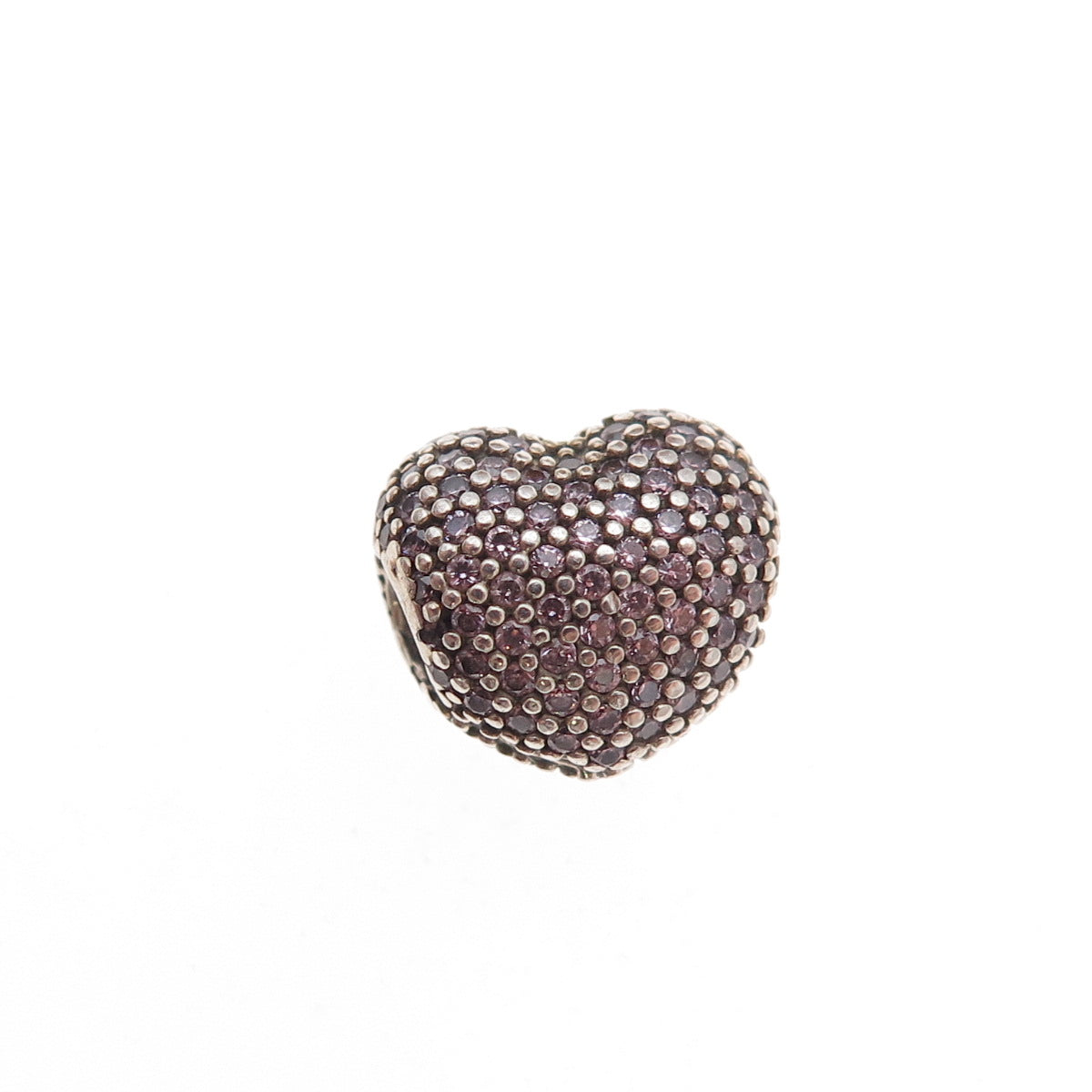 Pandora 925 Sterling Silver Pink C Z Heart Clip Charm