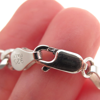 925 Sterling Silver Vintage Italy Curb Link Bracelet 7.5"