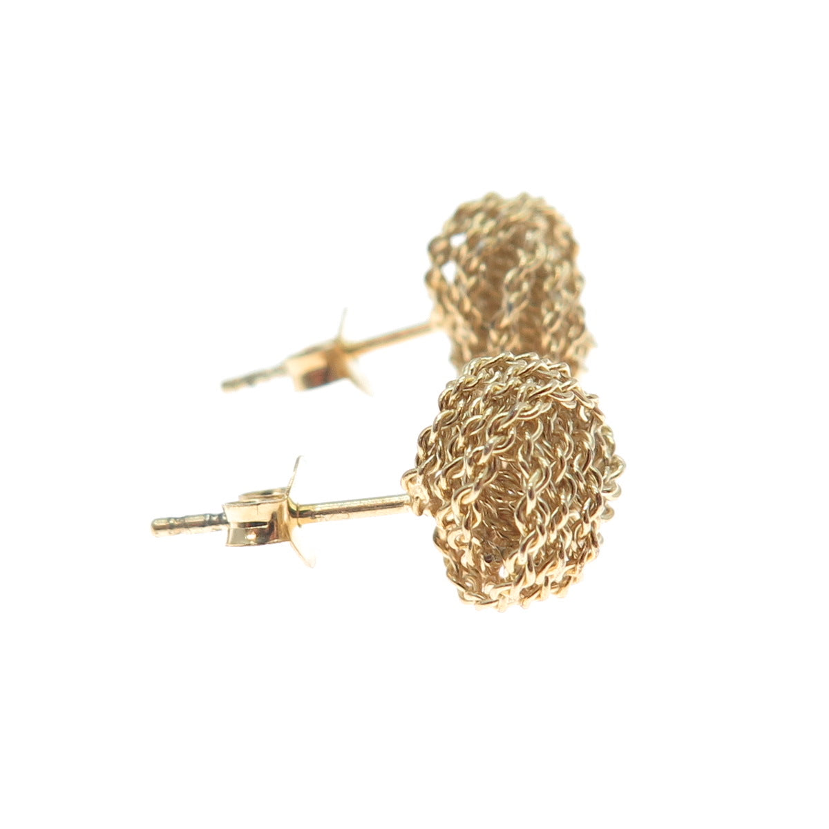 925 Sterling Silver Gold Plated Twisted Knot Stud Earrings