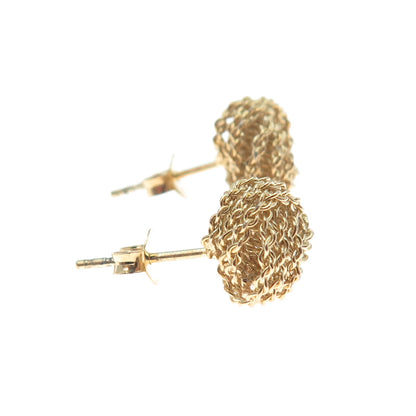 925 Sterling Silver Gold Plated Twisted Knot Stud Earrings