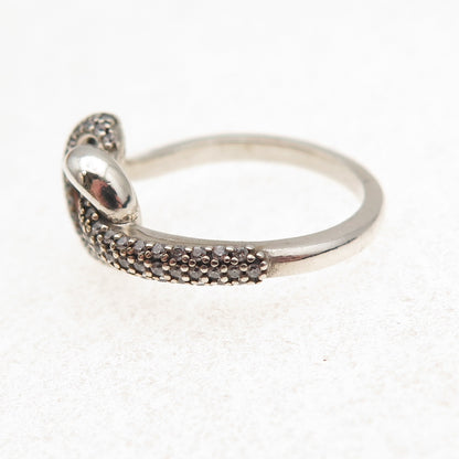 Pandora 925 Sterling Silver C Z Knotted Heart Ring Size 6