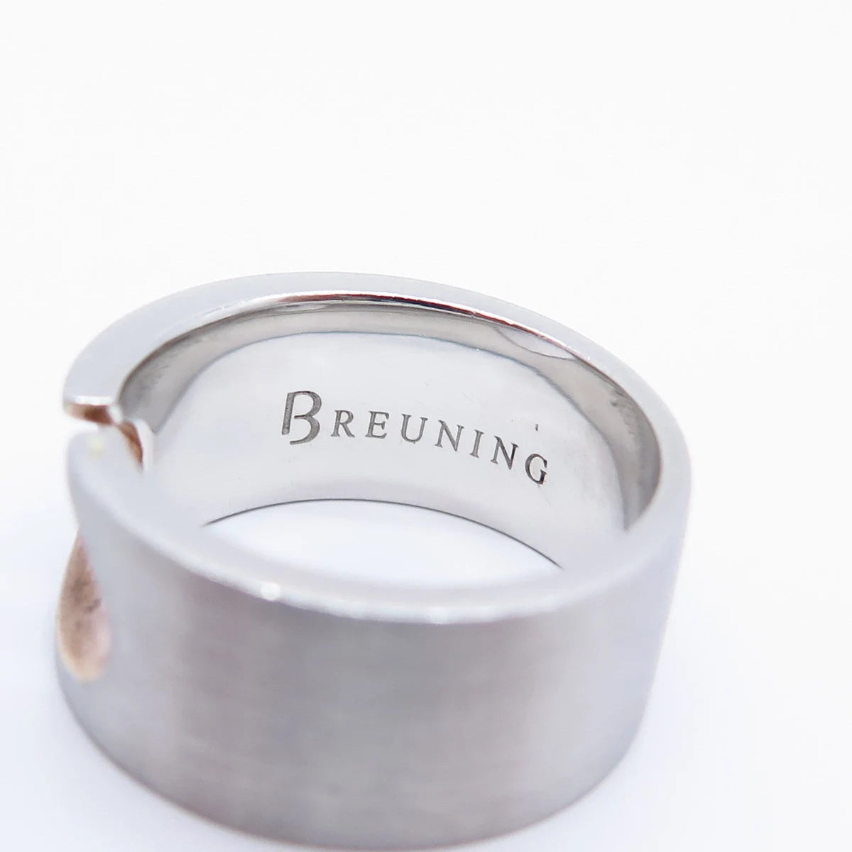 925 Sterling Silver Gold Plated Vintage Breuning Band Ring Size 6.25