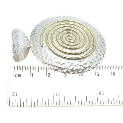 DOMINIQUE DINOUART 925 Sterling Silver 2-Tone Vintage Mexico Spiral Pendant