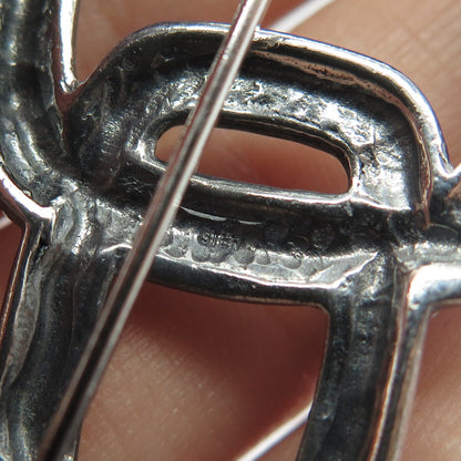 925 Sterling Silver Vintage Ornate Chain Link Pin Brooch