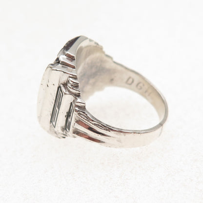925 Sterling Silver Vintage 1962 Enamel East Newark School Ring Size 8