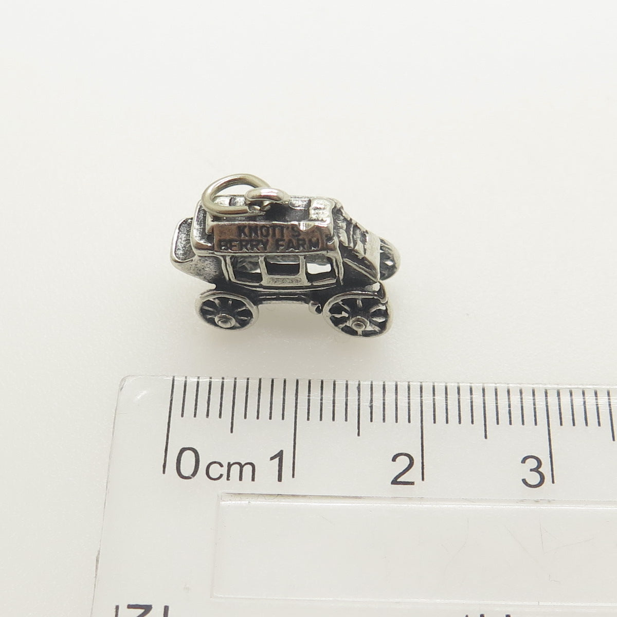 925 Sterling Silver Antique Art Deco Knott's Berry Farm Carriage Mini Pendant