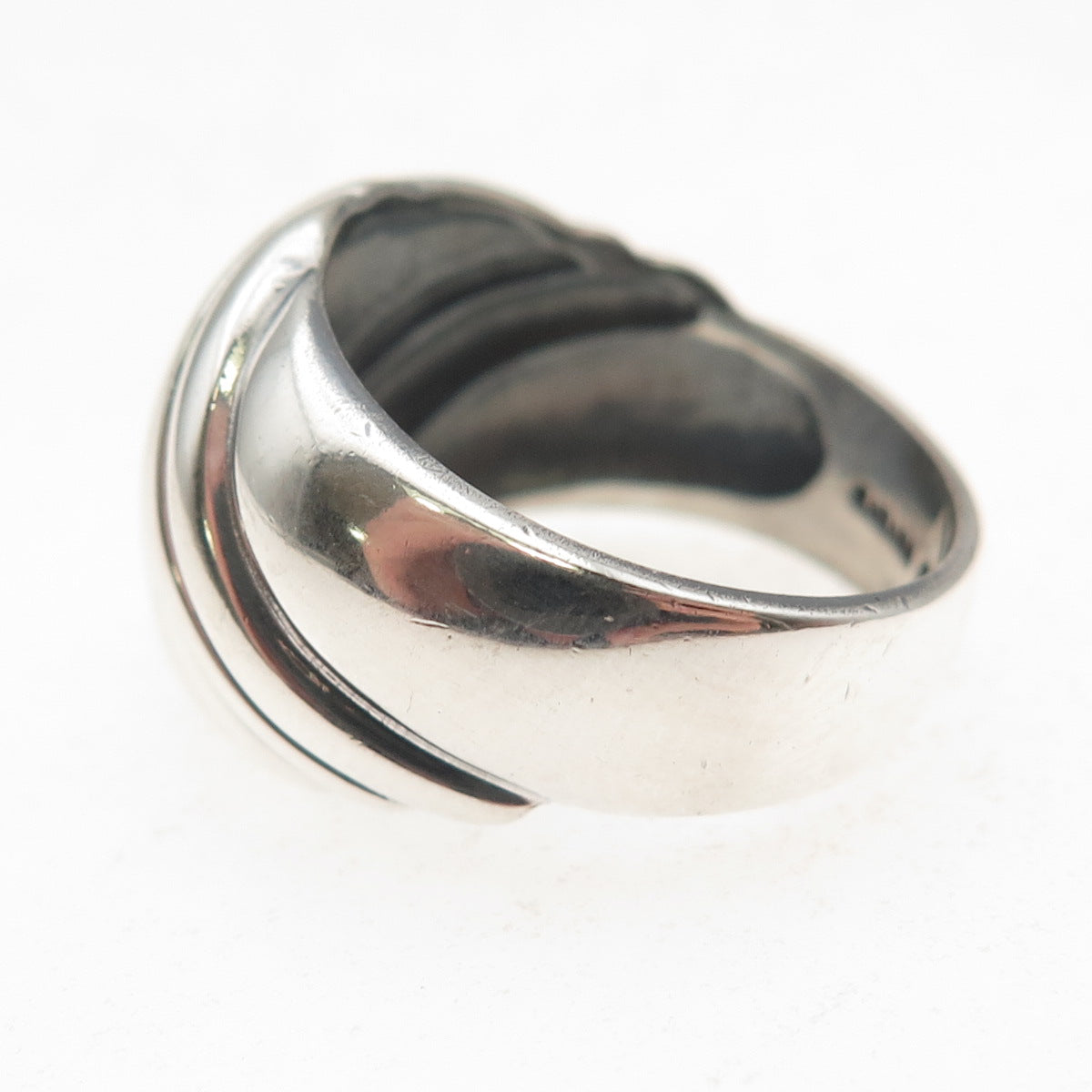 Kabana 925 Sterling Silver Vintage Modernist Oxidized Ring Size 8.25