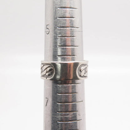 925 Sterling Silver Vintage C & S Chain Band Ring Size 6.25
