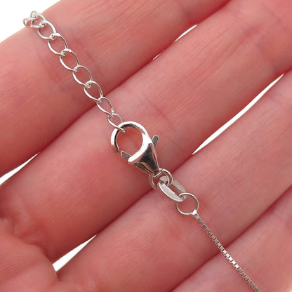925 Sterling Silver Real Multi-Cut Tanzanite Box Chain Necklace 18-20"