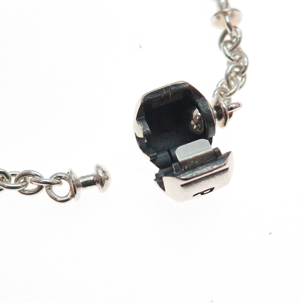 PANDORA 925 Sterling Silver Station Clip Capture Bracelet 7"