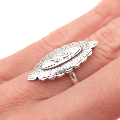 916 Silver Antique Retro European Engraved Oxidized Ring Size 5.75