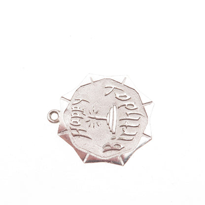 925 Sterling Silver Vintage Happy Birthday Charm Pendant