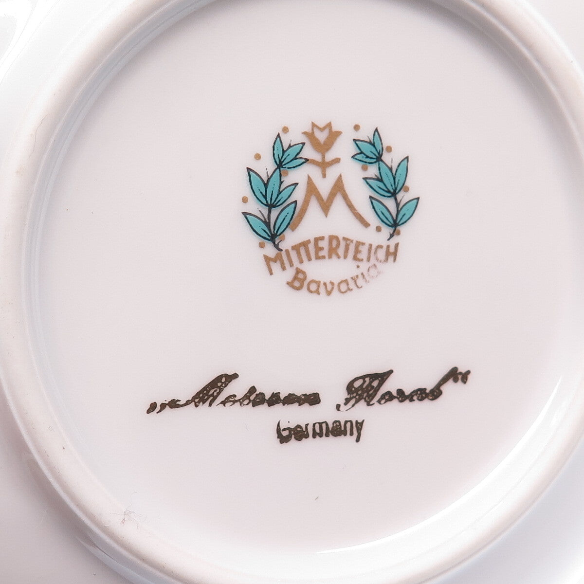 MITTERTEICH BAVARIA Antique Meissen Floral Hand Painted Porcelain Cabinet Plate