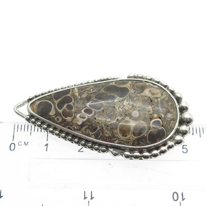 Z ARTIE YELLOWHORSE Old Pawn 925 Sterling Silver Vintage Fossil Pendant