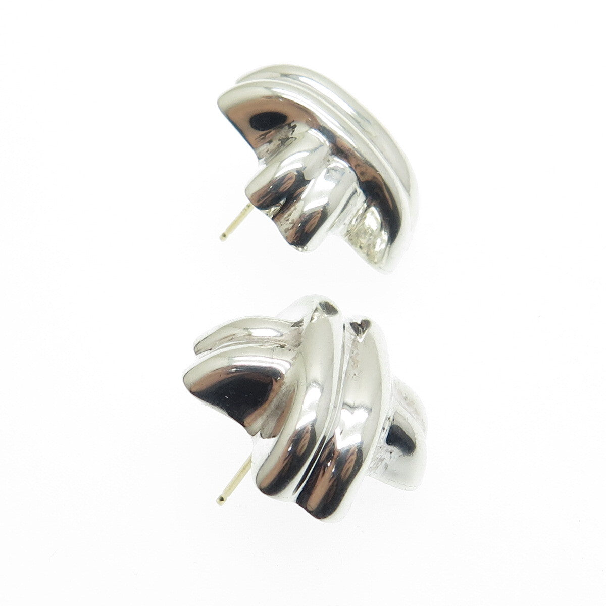 LA PARRA 925 Sterling Silver Vintage Mexico "X" Modernist Earrings