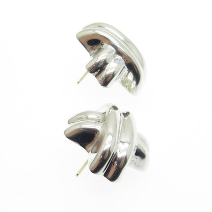 LA PARRA 925 Sterling Silver Vintage Mexico "X" Modernist Earrings