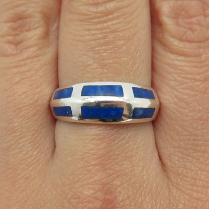 CLYDE DUNEIER CID 925 Sterling Silver Vintage Real Lapis Lazuli Ring Size 9